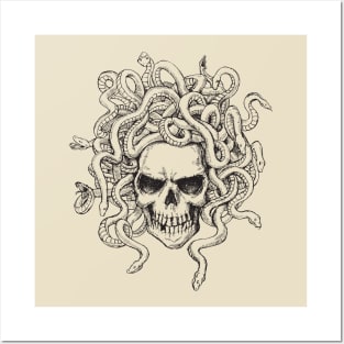 skull snake hair Posters and Art